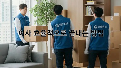 이사, 효율적으로 끝내는 방법!